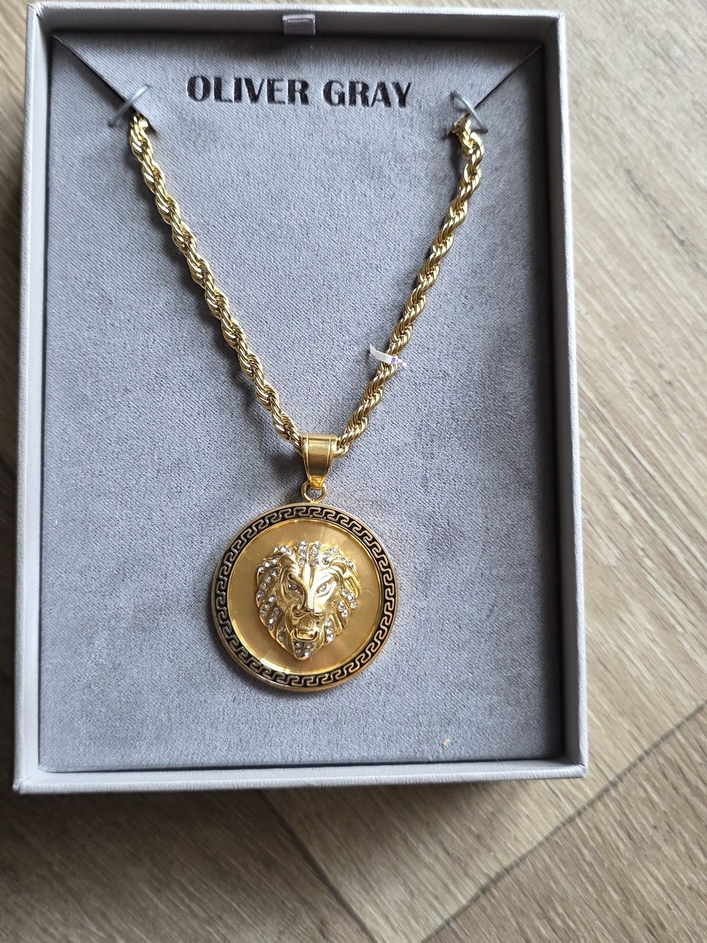 Gold Lion Medallion Necklace